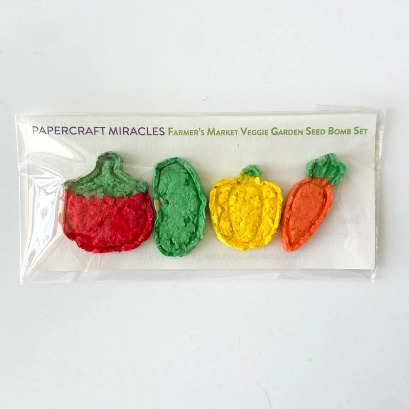 FARMER'S MARKET VEGGIE GARDEN SEED BOMB SET — PAPERCRAFT MIRACLES LLC